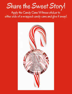 Candy Cane Message Card & Stickers: Religious Christmas Printable / width=